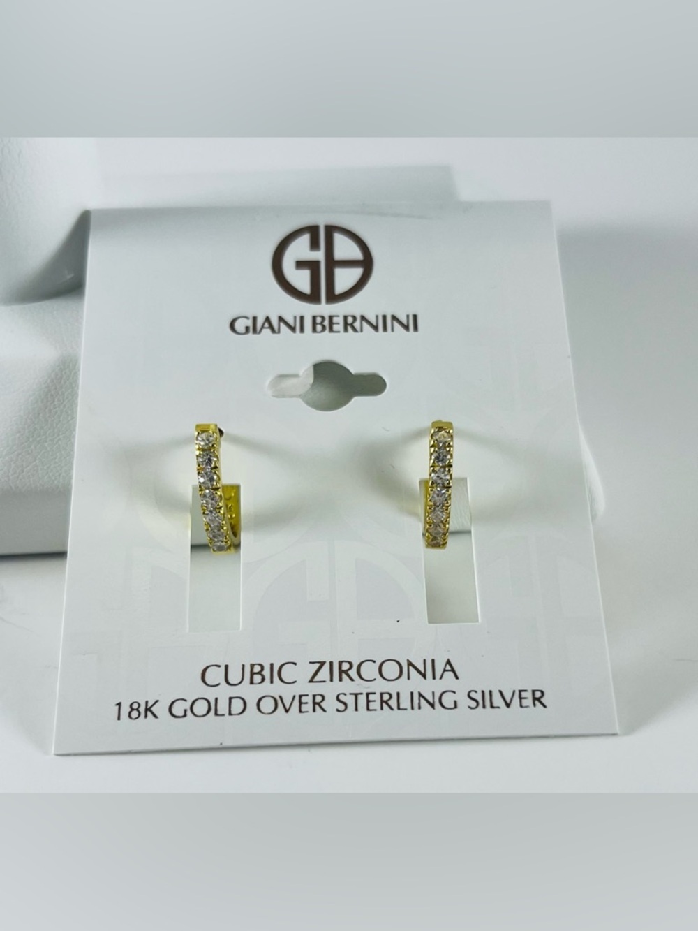 Giani Bernini Gold Cubic Zirconia Huggie Earrings - Picture 3 of 7